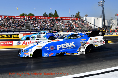 John Force (near lane) - Tim Wilkerson (far lane) - F/C